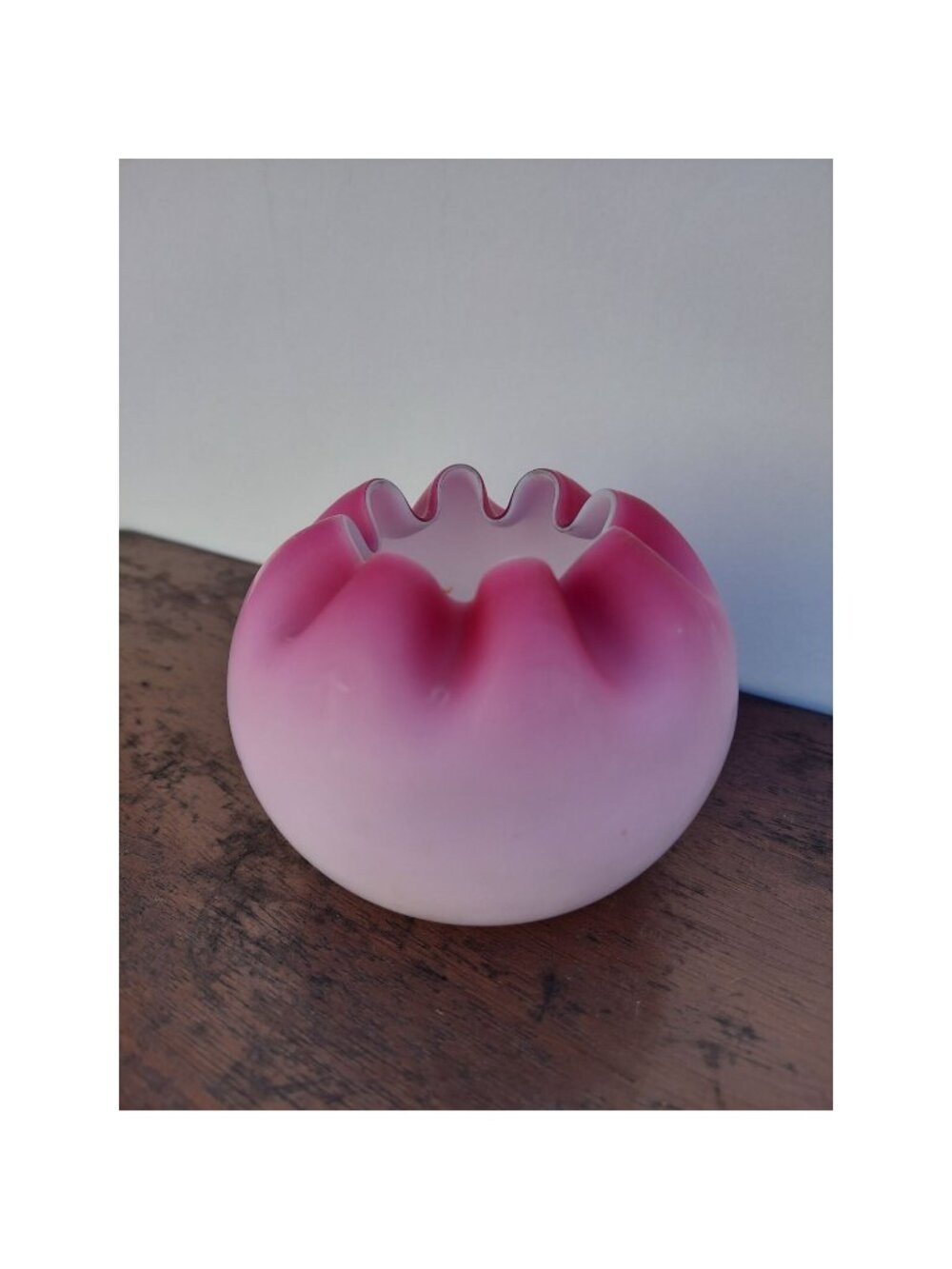 Antique Peach Blow Rose Bowl